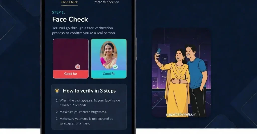 sugar daddy face verification steps